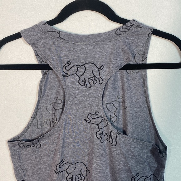 Terez Gray Elephant Graphic Tank Top size medium - Picture 7 of 10